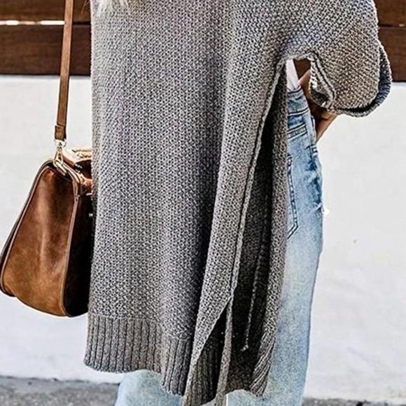 ONLY 1 LEFT! Dark Gray Sweater Cardigan - Picture 4 of 5